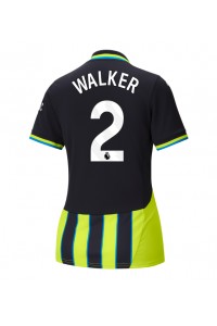 Manchester City Kyle Walker #2 Jalkapallovaatteet Naisten Vieraspaita 2024-25 Lyhythihainen